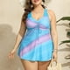 thumbnail image 4 of Augper Ladies Fashion Multicolor Print Back Cutout Swimming Trunks Sling Women Split Swimsuit, 4 of 6