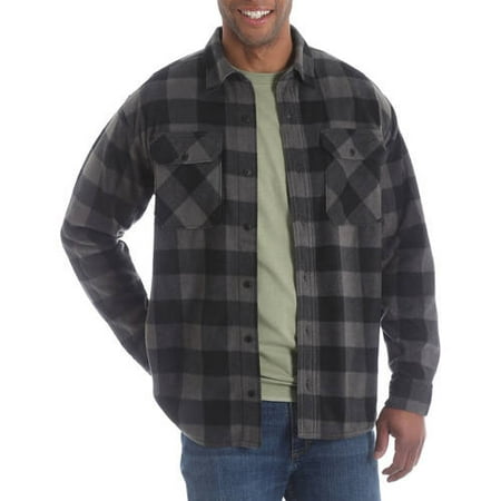 Wrangler Mens Long Sleeve Plaid Wicking Fleece Shirt