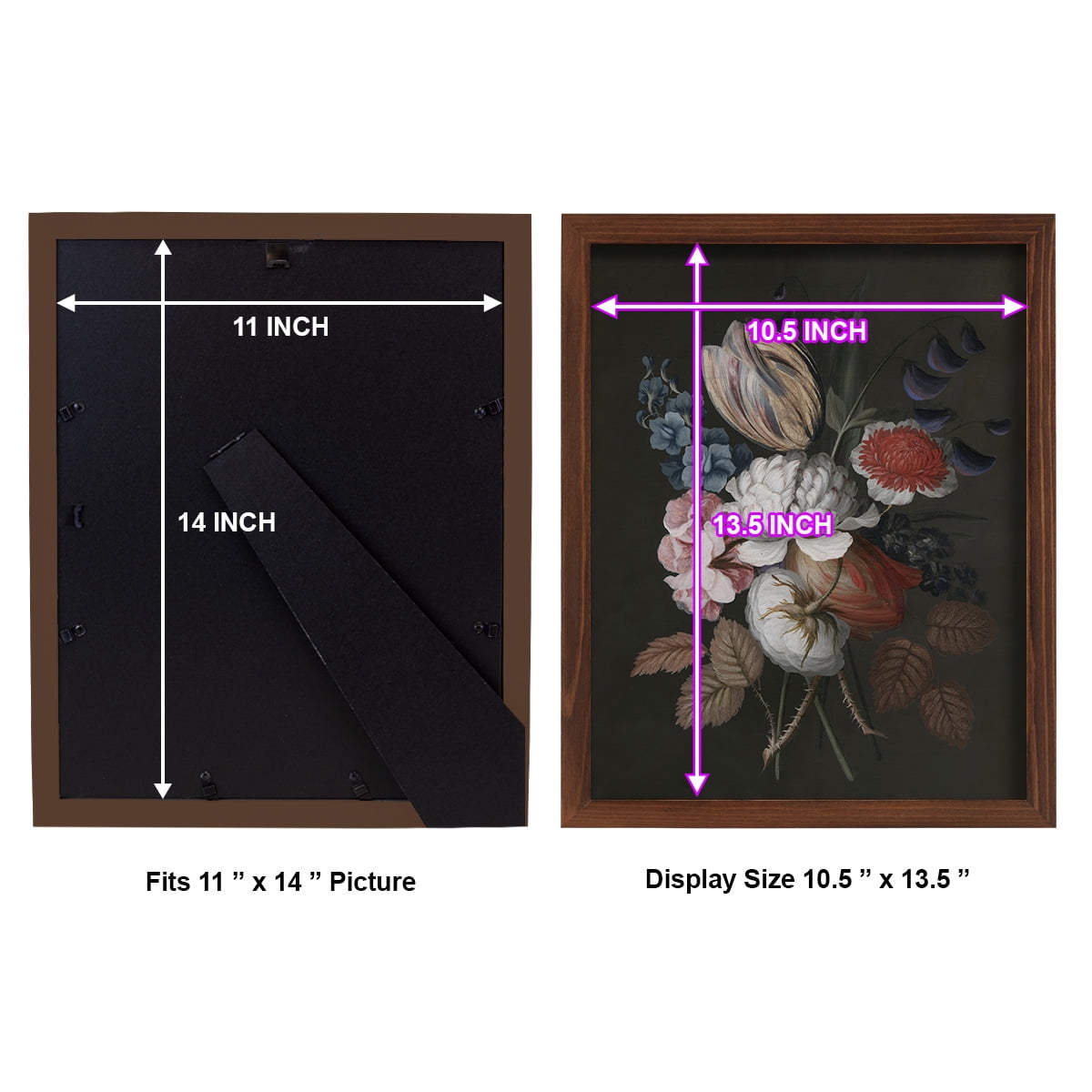 Dramatic Bouquet I -Framed Print w/glass-Chestnut