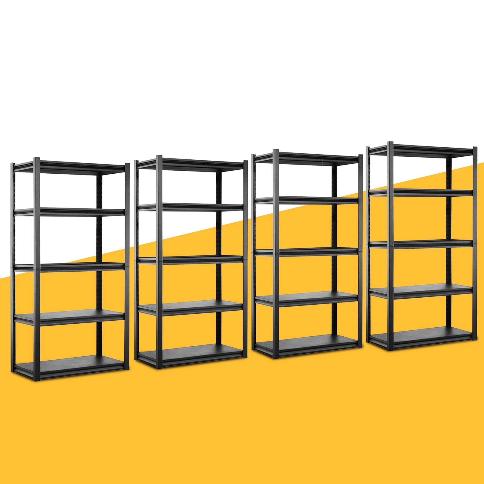 Set of 4 Raybee 2000lbs Industrial Shelving for Garage Basement Storage Rack Heavy Duty 5Shelf