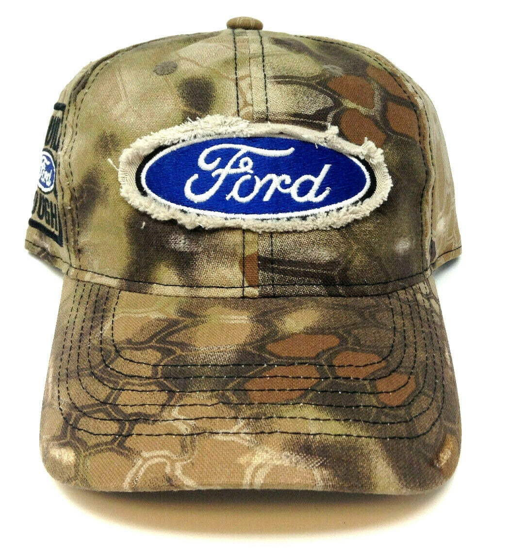 Ford Logo Built Tough Frayed Patch Pre-Curved Adjustable Hat