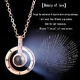 thumbnail image 2 of Funie I Love You 100 Languages Light Projection Round/Heart Pendant Necklace Jewelry, 2 of 8