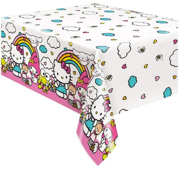 Hello Kitty & Friends Party Disposable Plastic Tablecloth, 54" x 84"