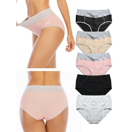 

LELINTA Women s Best Fitting Panties Briefs 4 Pack Soft Cotton High Waist Breathable Solid Color Brief Seamless Panties for Women Plus Size