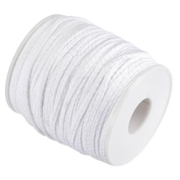 Uxcell 50 PLY 200 Ft Long 3mm Flat Wide Cotton Braided Candle Wick