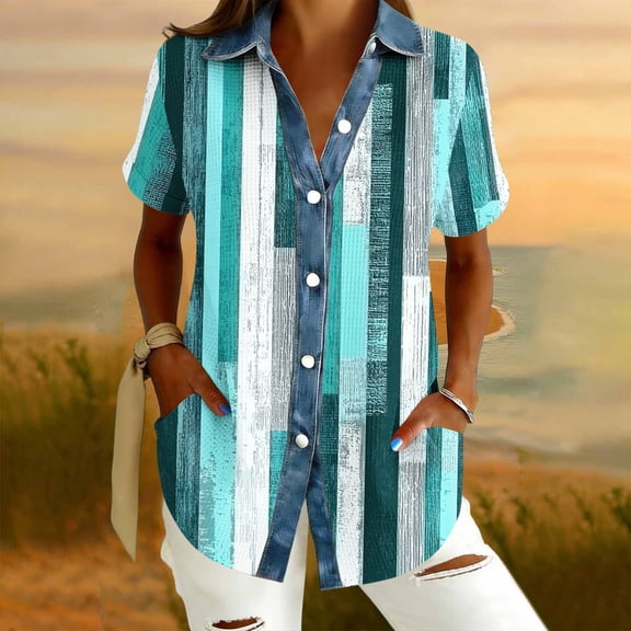 Vmvidoty Womens Oversized Summer Plus Size Blouse Fashion Casual Tops Short Sleeves Clothes Mint Green L