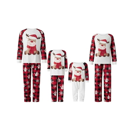 

Frobukio Family Christmas Pajamas Matching Sets Xmas Matching Pjs for Adults Kid Baby Holiday Xmas Family Sleepwear Set