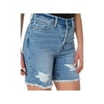 thumbnail image 3 of EARNEST SEWN NEW YORK Womens Blue Pocketed Frayed Button Fly Cutoff Hem Shorts 29, 3 of 4