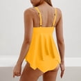 thumbnail image 7 of Efsteb High Waisted Thong Bikini Sets for Women Two Piece Tankini Swimsuits for Women Beach Cutout Bathing Suit Tie Knot Front Flowy Swim Dress with Bottoms (Yellow,XL), 7 of 7