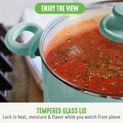 GreenLife 18-Piece Ceramic Nonstick Cookware Set, Dishwasher Safe, Soft Grip Handles, Turquoise