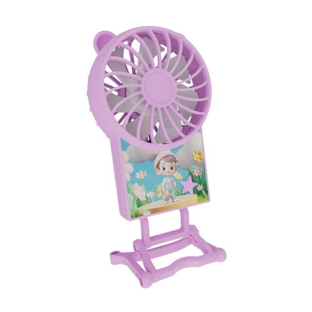 Ventilador de mano Mini ventilador Personal silencioso multiángulo 3 velocidades ajustables ventilador de escritorio plegable portátil para el hogar Rosa