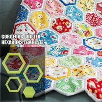 Qiopertar Under $5 Hexagon Quilt Sewing Template Set, Multi-Shape Cutting Ruler for Patchwork Craft Projects, Quilting Stencil Tool with Etched Lines