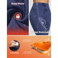 thumbnail image 3 of baleaf Women's Thermal Warm Winter leggings Fleece lined Pants Waterproof High Waisted with Pockets Outdoor Workout Running Tights Navy Blue S, 3 of 7