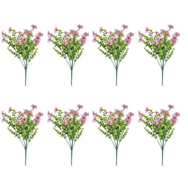 8 piezas de flores artificiales adecuadas para decoración interior y exterior, patios y celebraciones estacionales
