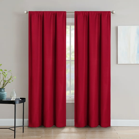 SUN BLK Foam Back Blackout Rod Pocket Curtain Panel Pair 42"x84"