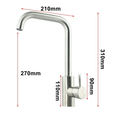 sailesiti 304 Stainless Steel Kitchen Faucet Tap with Hot and Cold Mixer
