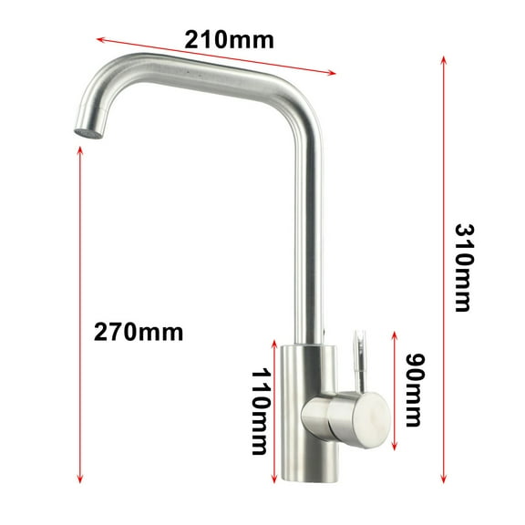 sailesiti 304 Stainless Steel Kitchen Faucet Tap with Hot and Cold Mixer