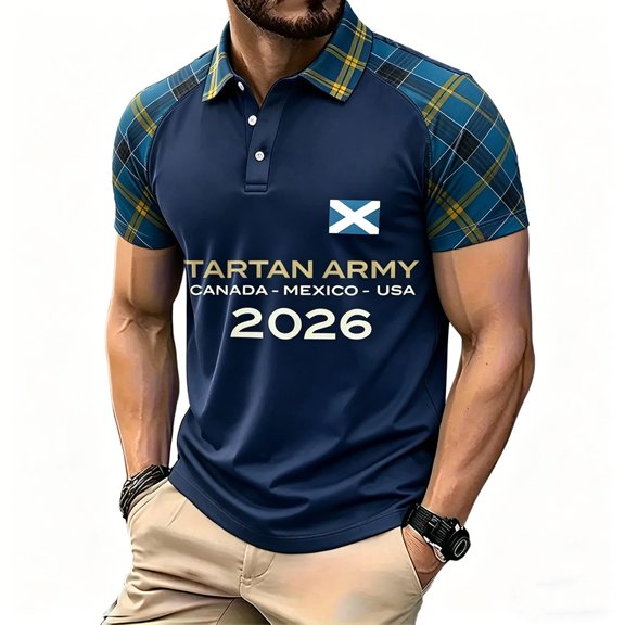 Men's Short Sleeve Collared Polo T-Shirts Printed Shirts Casual Summer Classic Fit Collared Sportswear Tee