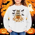 thumbnail image 4 of SERTGUTR Kids Halloween Sweatshirt Crew Neck Long Sleeve Fleece Pullover with Floral Ghost Pumpkin Bat Print for Fall School Parties Versatile Top, 4 of 6