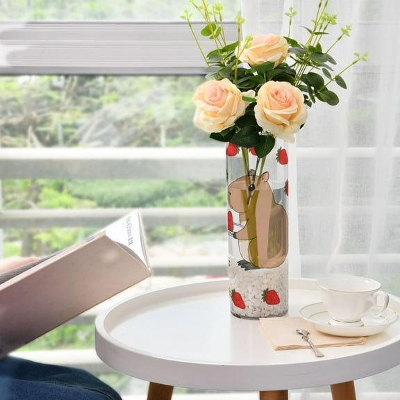 Capybara Strawberry Vases for Flowers Modern Decorative Vase Home Decor for Bedroom Kitchen Living Room Centerpieces