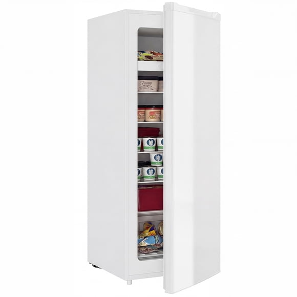 HOMCOM 7.0 Cu.Ft Upright Freezer, Compact Stand Up Freezer for Home, White