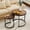 Rustic Brown, variant on Nesting Coffee Table Set of 2, Round Stacking Side Tables w/Wooden Tabletop & Steel Frame, Space Saving Vintage End Tables for Living Room, Balcony, Office, Easy Assembly (Walnut)