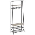 thumbnail image 2 of EDTara Modern Hall Tree with Storage Bench, Durable Metal Frame, Wood-Look Finish, Entryway Organizer with Coat Rack and Shoe Storage, 2 of 6
