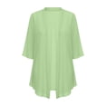 thumbnail image 5 of Fabrcox Shrug Cardigan for Women Chiffon Open Front Long Women Cardigan Short Sleeve Comfy Casual Sun Protection Lightweight Sheer Shawl Green M, 5 of 7