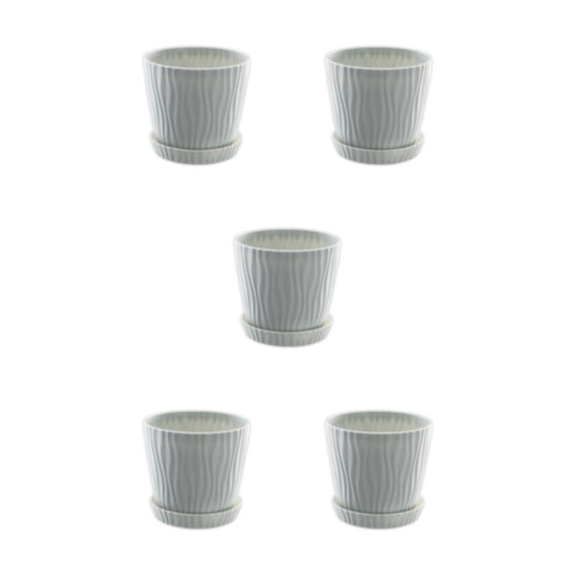 kurtrusly Modern Decorative Flower Pots Easy To Maintain Various Colors And Sizes light gray S pot+S tray 5Set