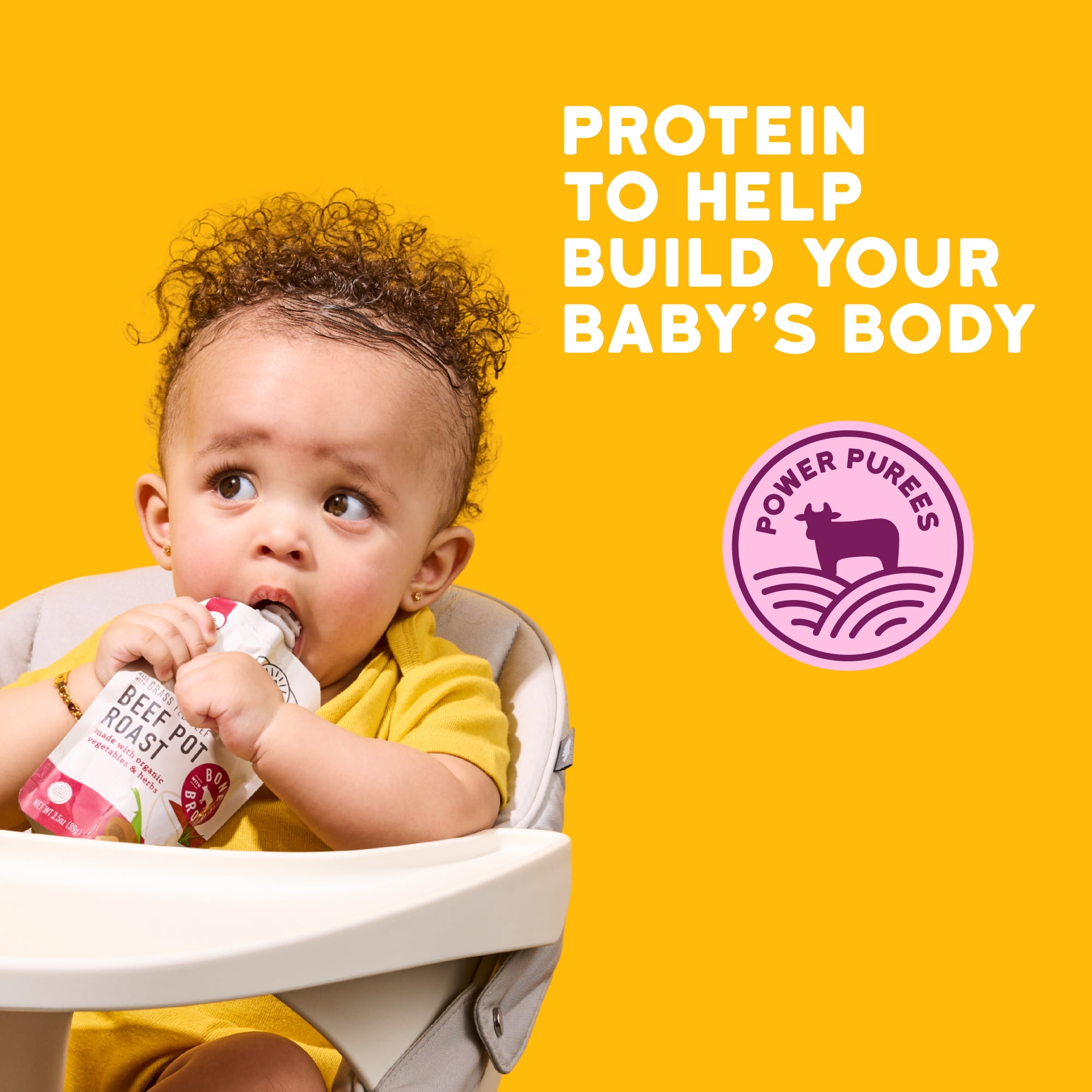 (12 pack) Serenity Kids Grass Fed Beef Pot Roast Stage 2 Baby Food Organic Veggies Herbs & Bone Broth, 3.5oz Pouch