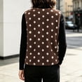 thumbnail image 5 of Guluxicc Women's Fleece Polka Dot Vests Button Down V Neck Sleeveless Jackets with Pockets for Everyday Fall Winter Vests, 5 of 6