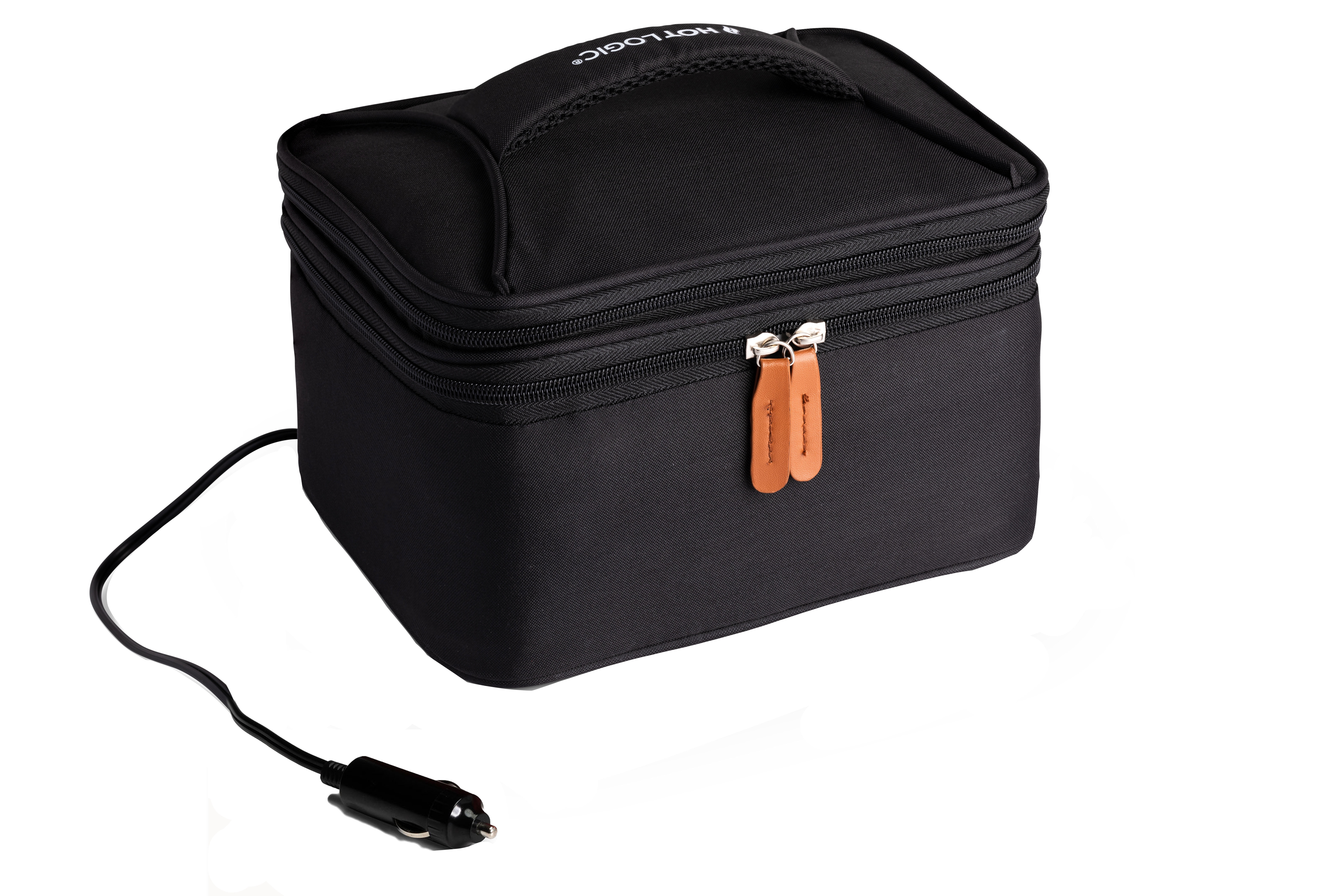 HOTLOGIC Food Warming Tote, Lunch Bag Plus 12V, Black