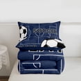 thumbnail image 5 of Erosebridal Ball Games Kids Twin Comforter Sets For Boys,Deepblue White Black Bedding Set,Reversible Navy 2 Pieces, 5 of 7
