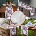 thumbnail image 5 of Burlap Table Runner 90 Inches Long, Spring Purple Rose Flower on White Non-Slip Kitchen Table Runners for Dining Room Everyday Use Party Table Decorations Watercolor Green Leaves, 5 of 9