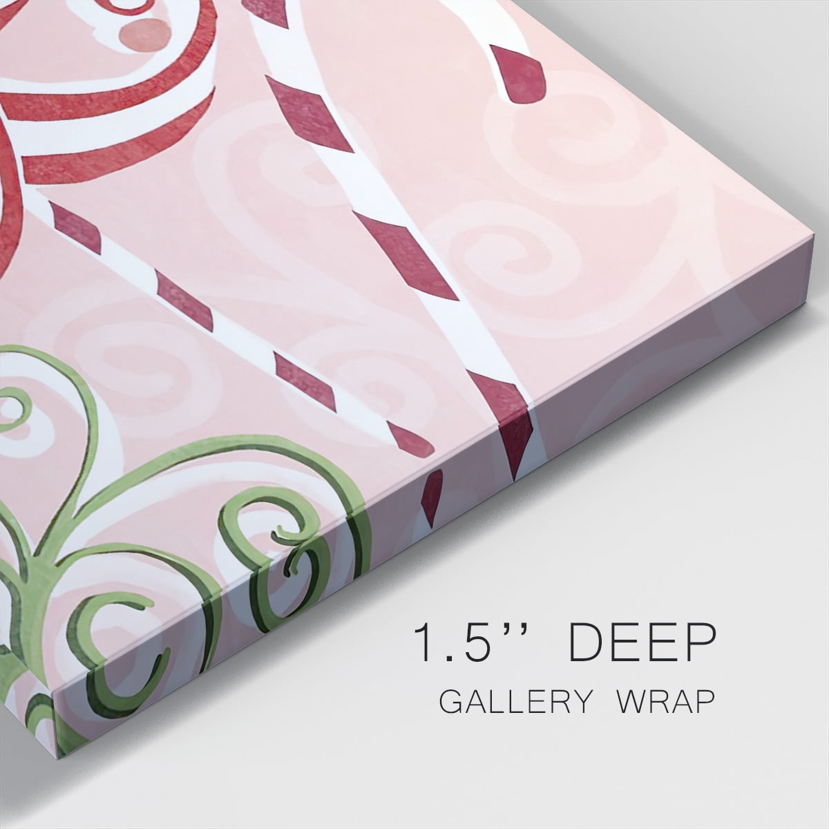 Candy Cane Holiday I- Gallery Wrapped Canvas
