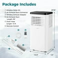thumbnail image 3 of Costway 10000 BTU Portable Air Conditioner with Fan and Dehumidifier Remote Control, 3 of 10