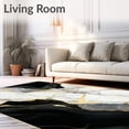 thumbnail image 2 of ODIKA 8'x10' Machine Washable Non-Slip Area Rug, Modern Marble Swirl with Bold Abstract Veining and Metallic Highlights High Traffic Rug, Black, 92041, 2 of 7