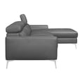 thumbnail image 4 of Lexicon Ashland Solid Wood and Leather Upholstered Sectional Sofa in Dark Gray, 4 of 7