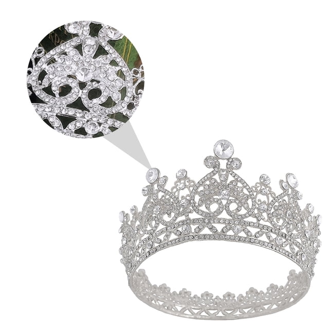 OUNONA 1Ud Tiara De Plata Con Pedrería Para Novias Y De