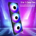 thumbnail image 3 of 360mm 5V ARGB Computer Case Fan, 360mm Single Frame Fan Unit with 3 X 120mm RGB Fans, PC Cooling Fan Wind Speed Up to 2200RPM for 360 Water Cooling Cooling and Chassis Ducting, 3 of 7
