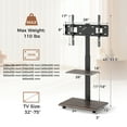 thumbnail image 3 of Gymax Meuble Télé Roulant sur Roulettes avec Support Inclinable à 30 Degrés, Tablette Réglable et Gestion des Câbles, Noyer et Noir, 3 of 10