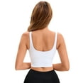 thumbnail image 2 of DARING DIVA Sports Bra Medium Support Workout Longline Yoga Tank Top S White, 2 of 5