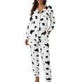 thumbnail image 2 of Wovix Womens Pajama Sets 2 Piece Casual Lapel Button Long Sleeve Crewneck Sleepwear Plaid Printing Trendy Loungewear, 2 of 4