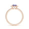 thumbnail image 2 of ANGARA Natural Vintage Style Claw-Set Round Tanzanite Halo Ring in 14K Rose Gold for Women (Size-6mm) | December Birthstone, Birthday, Anniversary, Jewelry Gift for Women | Natural Tanzanite Ring, 2 of 4