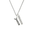 thumbnail image 2 of Delight Jewelry Silvertone Crystal Script ''Peace'' Silvertone Balance Bar Charm Necklace, 23", 2 of 4