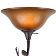 thumbnail image 4 of 72" Amber Torchiere Floor Lamp With Brown Glass Dome Shade, 4 of 7