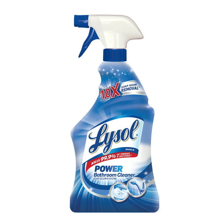 Lysol Power Bathroom Cleaner Spray, Powers Through Soap Scum, (Best Way To Clean Soap Scum Off Shower Walls)