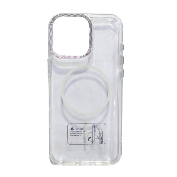 Clear MagSafe Compatible Transparent IPhone 16 Pro Max Case with Silver Camera Ring Shockproof Slim Cover Wireless Charging Support for iPhone Models