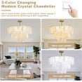 thumbnail image 3 of DingLiLighting 12 Light Shell Crystal Chandelier Flush Mount Ceiling Light Round Chandelier Hanging Light Adjustable for Living Room Bedroom Kitchen, E12 Bulbs Included, 3 of 8