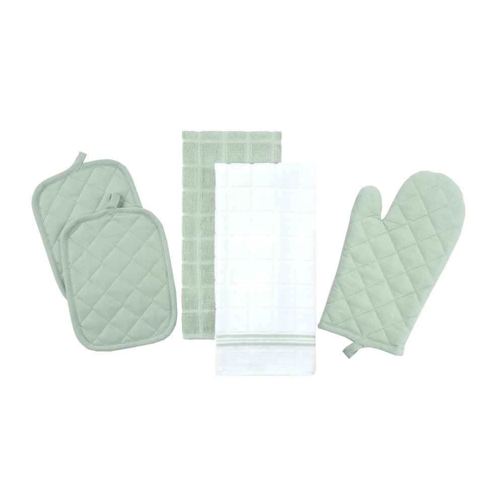 Mainstays, 5 Pack, Kitchen Towel, Oven Mitt & Pot Holder Kitchen Set
